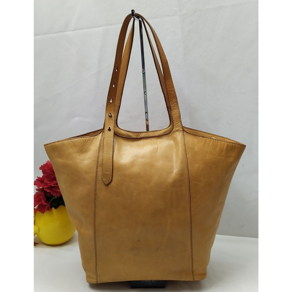 Frye Handbags - Frye Olive Tanned Tote In Brown Tan Leather Double Handle Large Bag